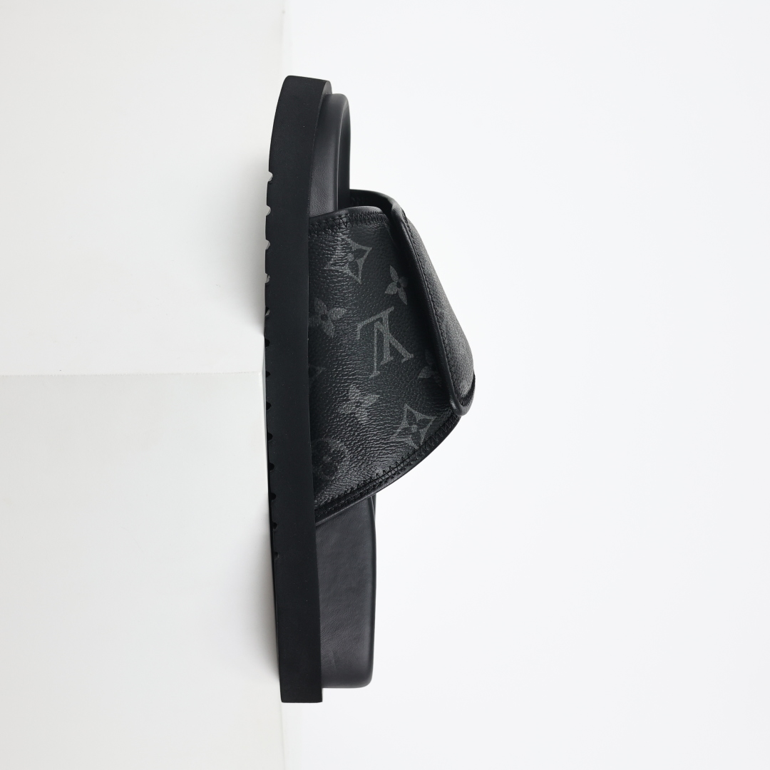 230 Louis Vuitton Oasis 经典系列2024最新经典款拖鞋款式牛仔布 Lv拖鞋黑色老花