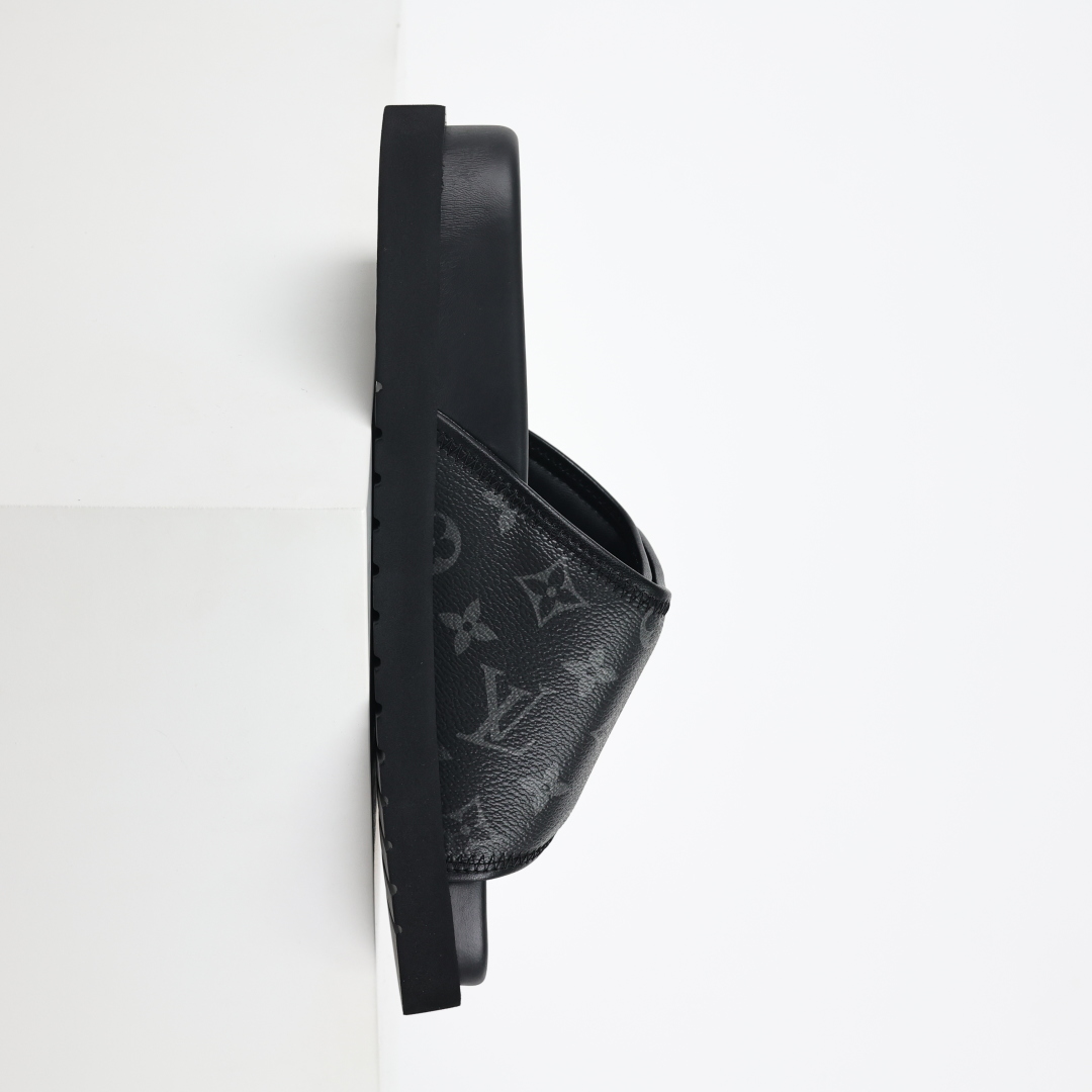 230 Louis Vuitton Oasis 经典系列2024最新经典款拖鞋款式牛仔布 Lv拖鞋黑色老花
