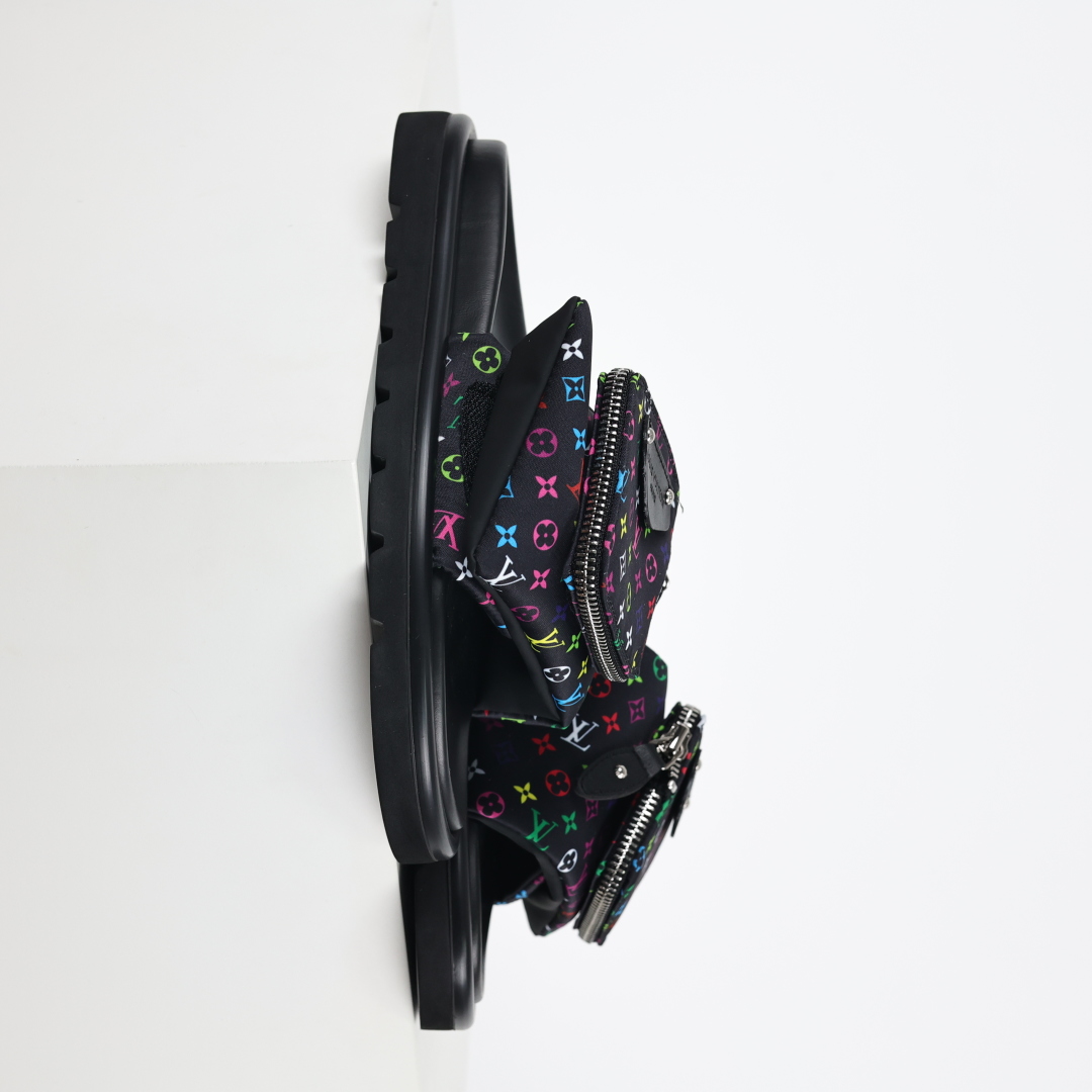 Louis Vuitton 2024专柜 春夏新款 最高限定专柜上新 LV情侣厚底魔术贴拖鞋明星同款