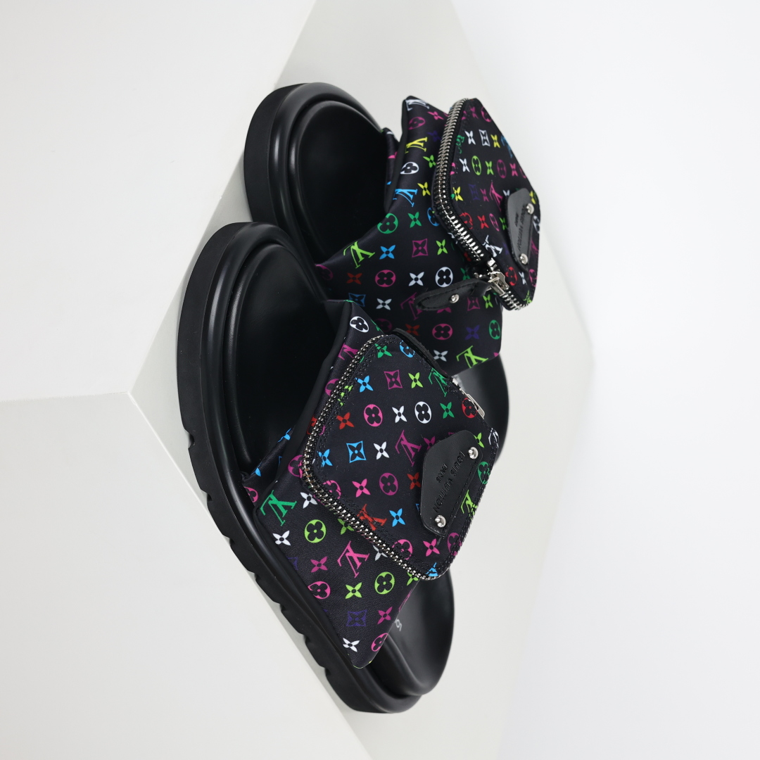 Louis Vuitton 2024专柜 春夏新款 最高限定专柜上新 LV情侣厚底魔术贴拖鞋明星同款
