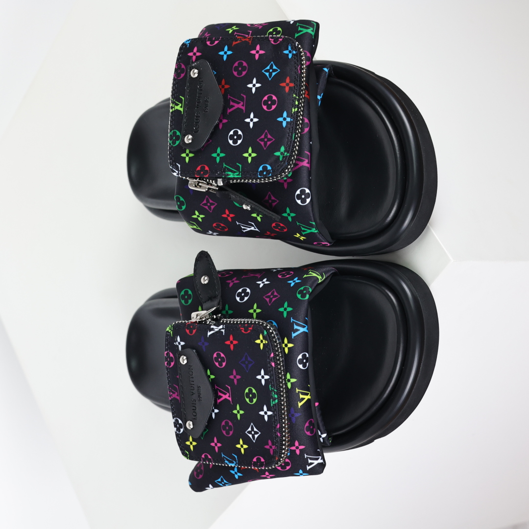 Louis Vuitton 2024专柜 春夏新款 最高限定专柜上新 LV情侣厚底魔术贴拖鞋明星同款