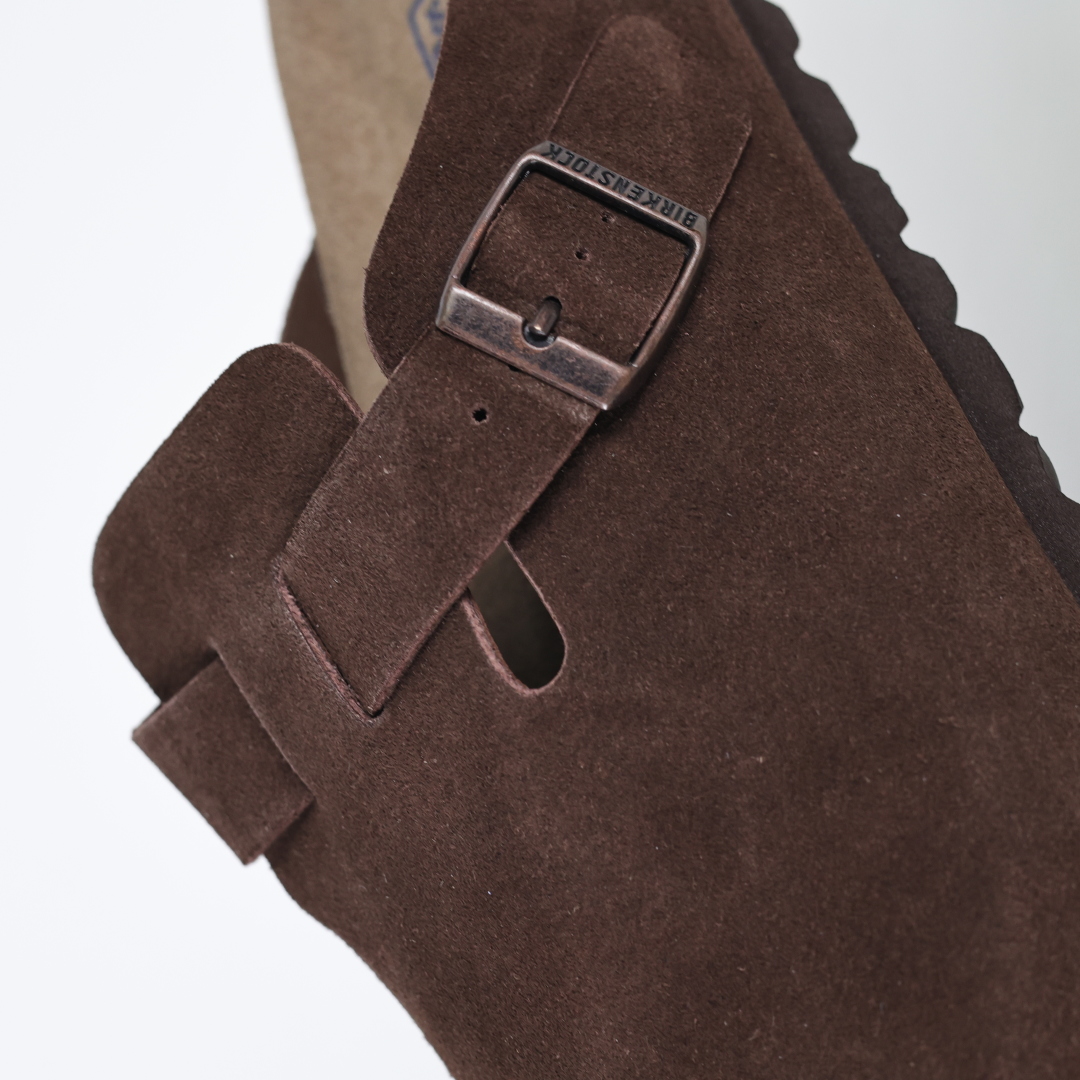 勃肯拖棕色 Birkenstock 勃肯全包系列 勃肯伦敦系列低帮牛皮绒面革平底复古软木休闲鞋-莆田鞋,莆田鞋货源,高仿鞋,高仿鞋货源,安福档口,莆田高仿鞋,莆田鞋批发,高仿鞋批发,莆田高仿运动鞋,高仿运动鞋,莆田运动鞋 勃肯拖棕色 Birkenstock 勃肯全包系列 勃肯伦敦系列低帮牛皮绒面革平底复古软木休闲鞋