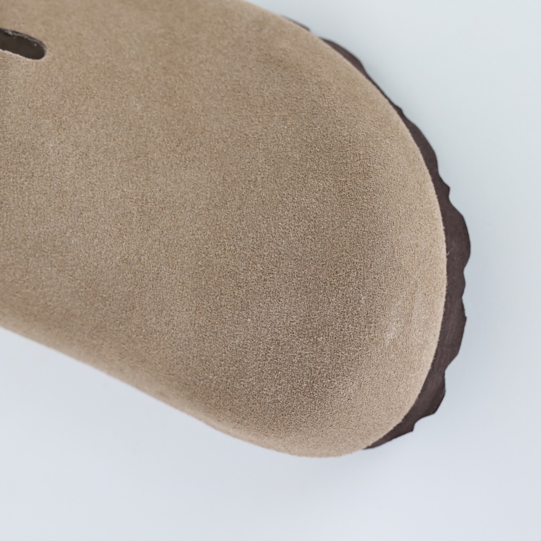 勃肯拖咖色 伦敦系列低帮牛皮绒面革平底复古软木休闲鞋