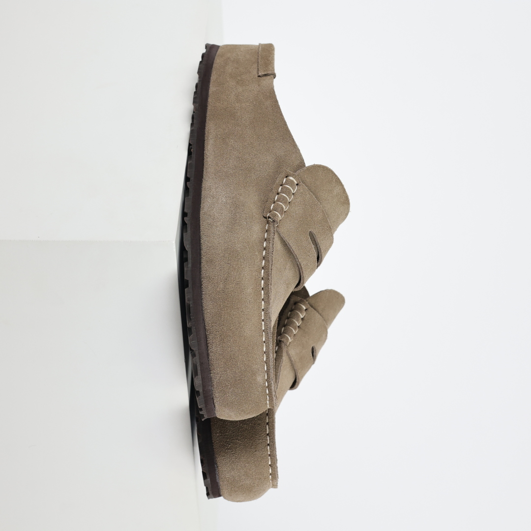 300 乐福勃肯全包款驼色 博肯Birkenstock Naples Wrapped穆勒系列包头乐福牛皮绒面革复古软木底休闲拖鞋