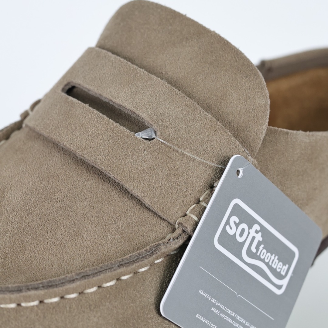 300 乐福勃肯全包款驼色 博肯Birkenstock Naples Wrapped穆勒系列包头乐福牛皮绒面革复古软木底休闲拖鞋