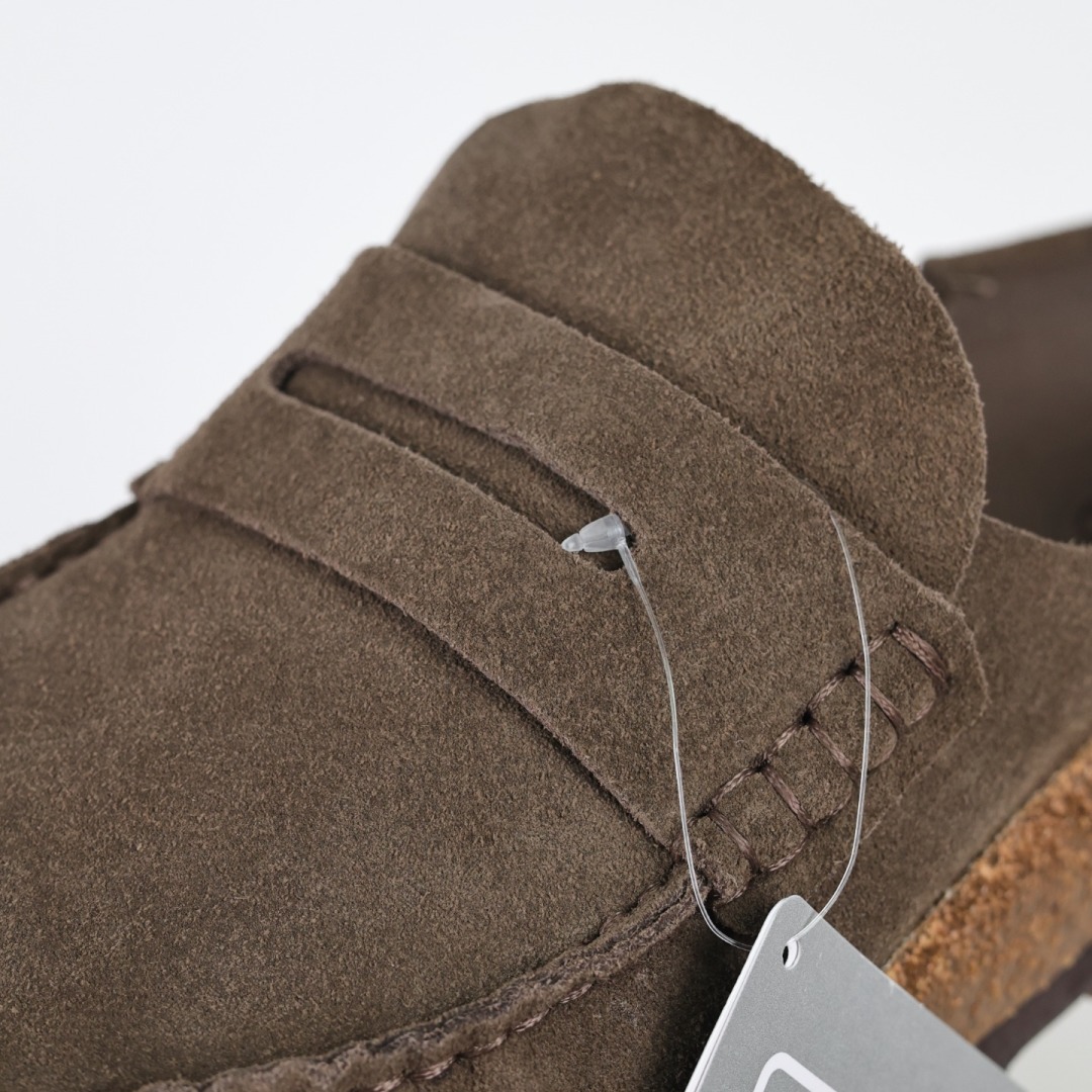乐福勃肯木底款咖啡色 博肯Birkenstock Naples Wrapped穆勒系列包头乐福牛皮绒面革复古软木底休闲拖鞋