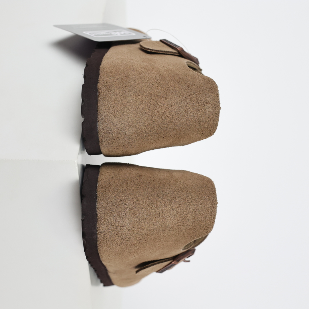 勃肯咖色 全包式懒人单鞋 博肯Birkenstock Birkenstock LondSuede Leather 伦敦系列包头平底复古软木底休闲拖鞋