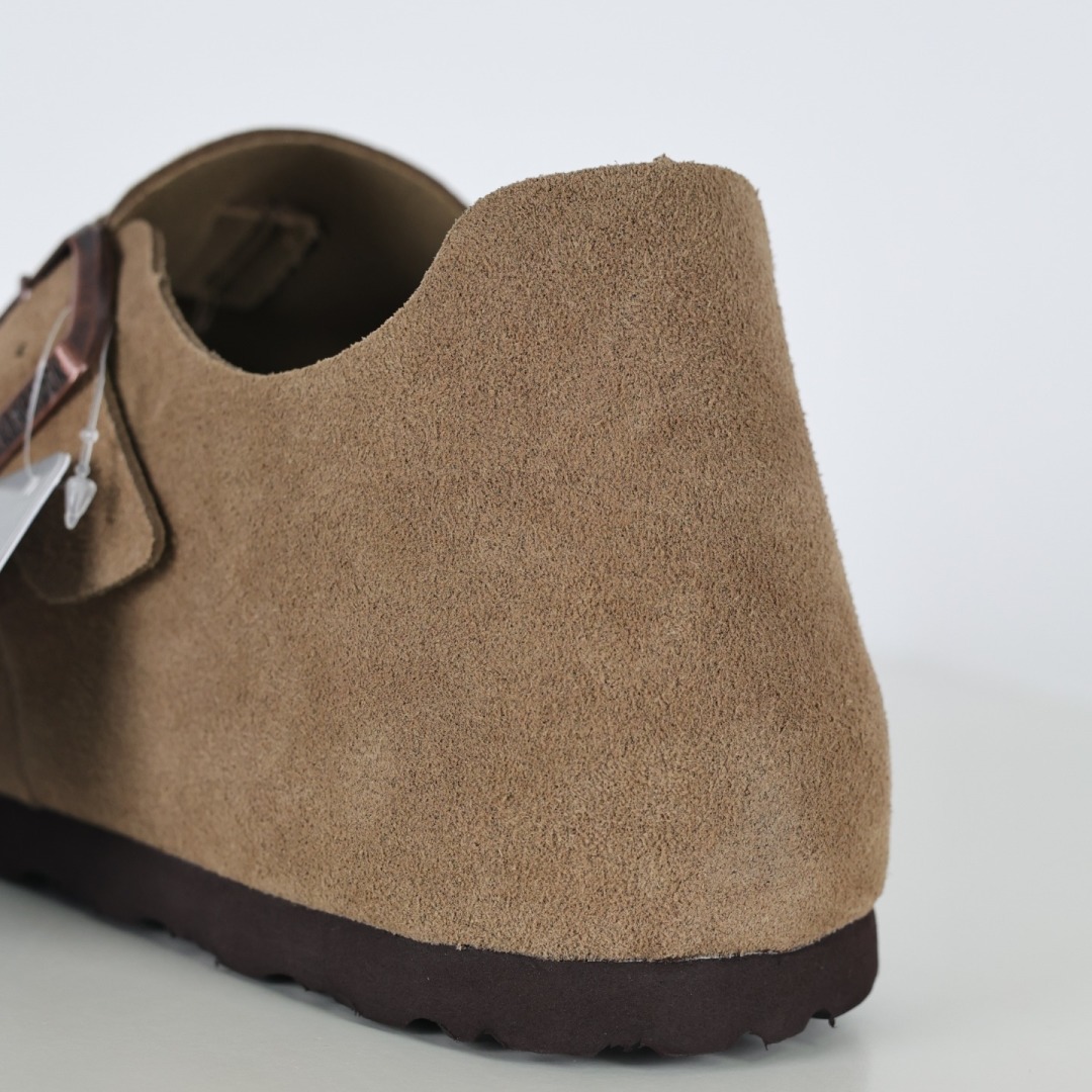 勃肯栗色 全包式懒人单鞋 博肯Birkenstock Birkenstock LondSuede Leather 伦敦系列包头平底复古软木底休闲拖鞋