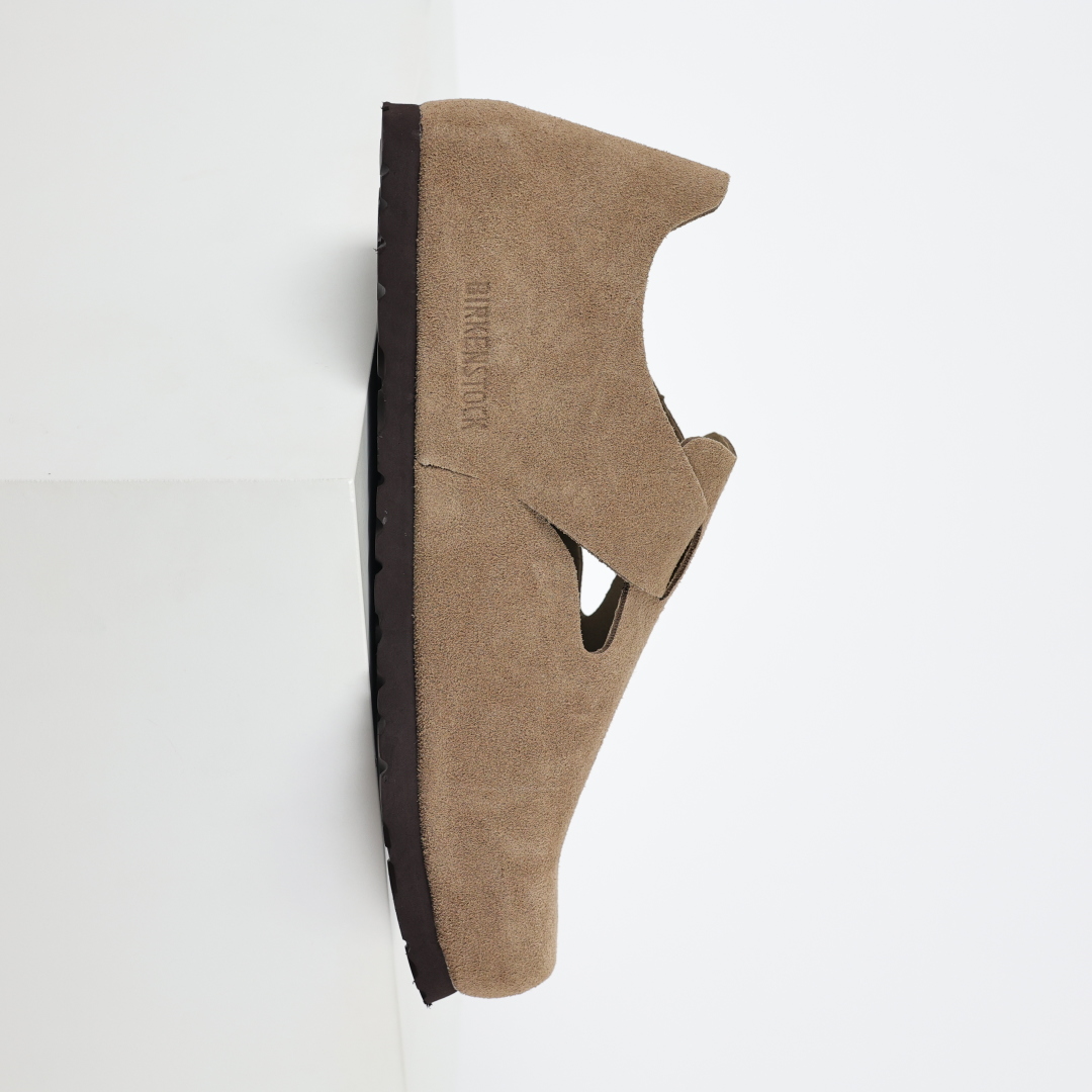 勃肯栗色 全包式懒人单鞋 博肯Birkenstock Birkenstock LondSuede Leather 伦敦系列包头平底复古软木底休闲拖鞋