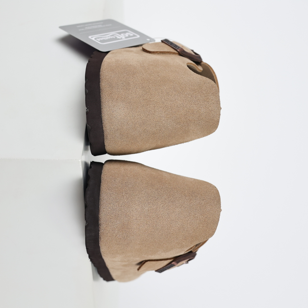 勃肯沙色 全包式懒人单鞋 博肯Birkenstock Birkenstock LondSuede Leather 伦敦系列包头平底复古软木底休闲拖鞋