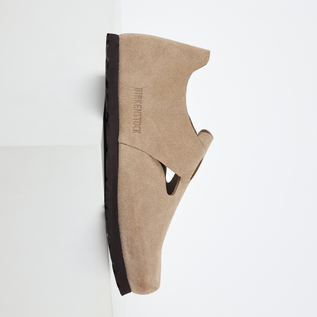 勃肯沙色 全包式懒人单鞋 博肯Birkenstock Birkenstock LondSuede Leather 伦敦系列包头平底复古软木底休闲拖鞋