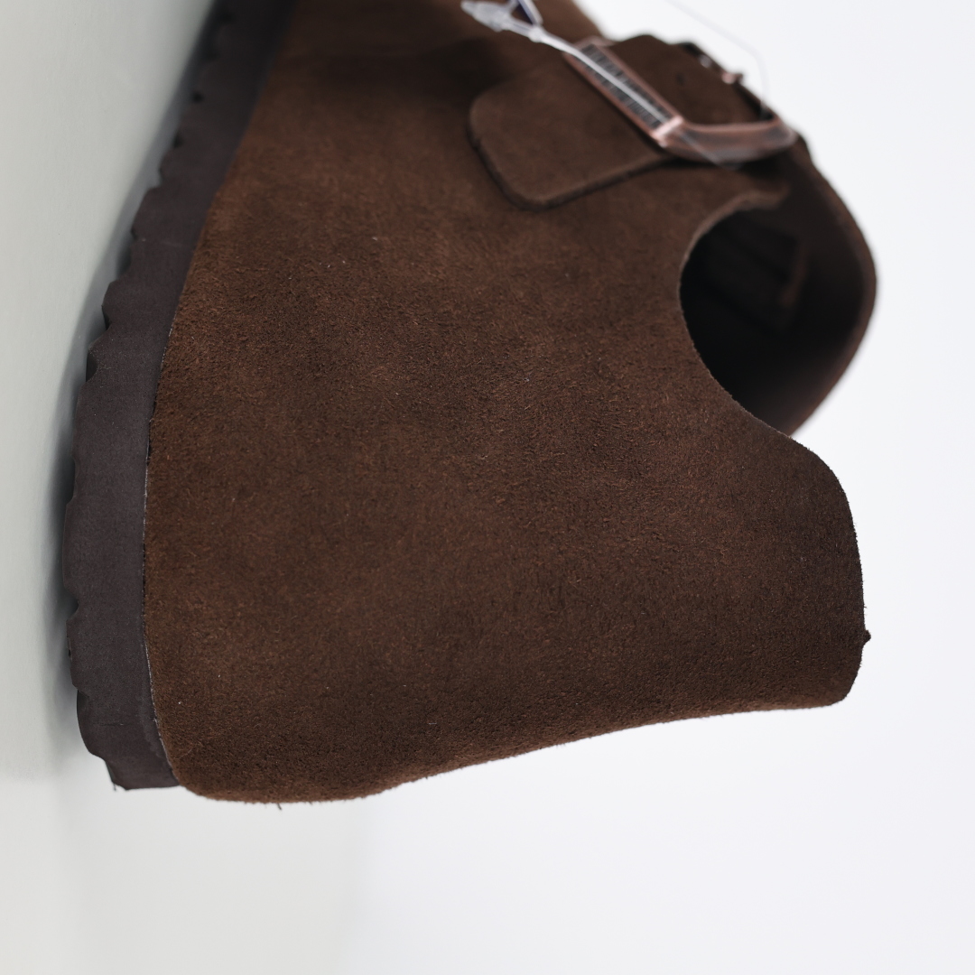 勃肯棕色 全包式懒人单鞋 博肯Birkenstock Birkenstock LondSuede Leather 伦敦系列包头平底复古软木底休闲拖鞋