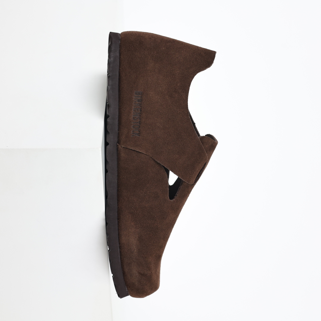 勃肯棕色 全包式懒人单鞋 博肯Birkenstock Birkenstock LondSuede Leather 伦敦系列包头平底复古软木底休闲拖鞋