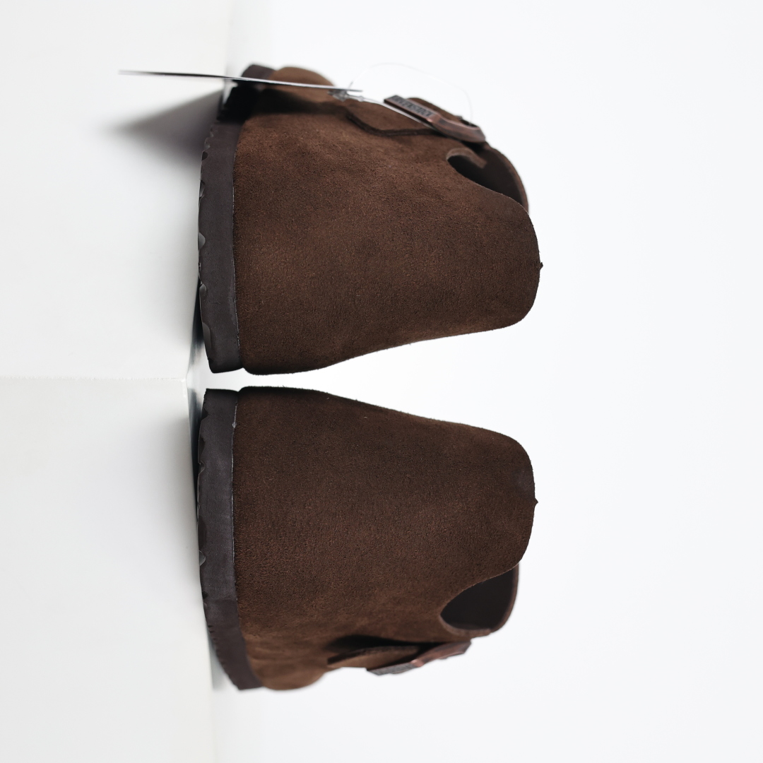 勃肯棕色 全包式懒人单鞋 博肯Birkenstock Birkenstock LondSuede Leather 伦敦系列包头平底复古软木底休闲拖鞋