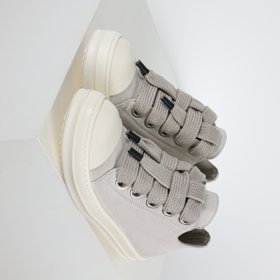 名称 灰白麂皮粗鞋带大匡威 RO / Rick Owens 瑞克·欧文斯 主线 款式 低帮/粗鞋带/大匡威