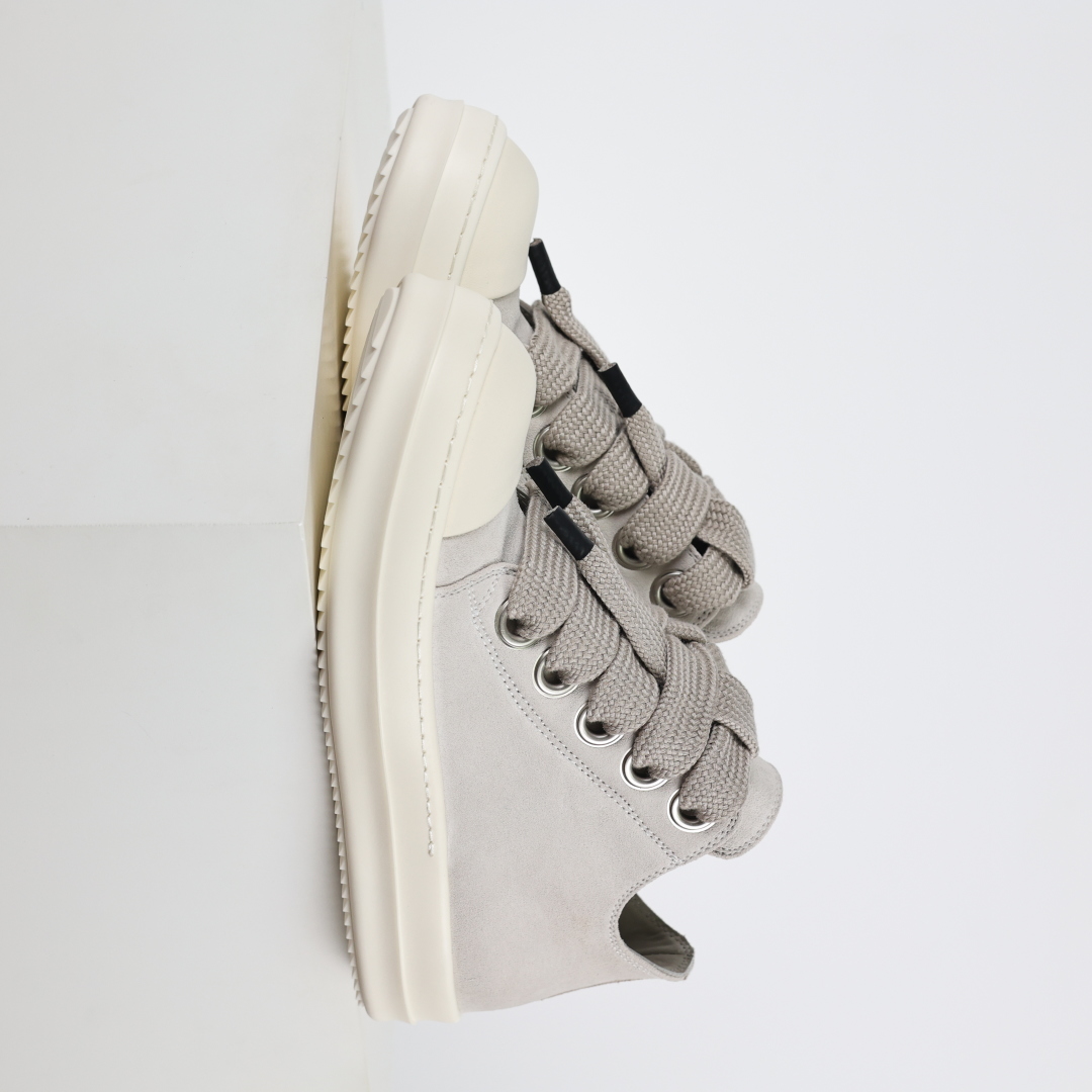 名称 灰白麂皮粗鞋带大匡威 RO / Rick Owens 瑞克·欧文斯 主线 款式 低帮/粗鞋带/大匡威