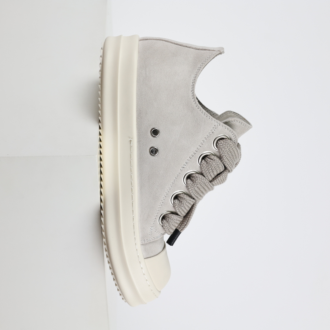 名称 灰白麂皮粗鞋带大匡威 RO / Rick Owens 瑞克·欧文斯 主线 款式 低帮/粗鞋带/大匡威