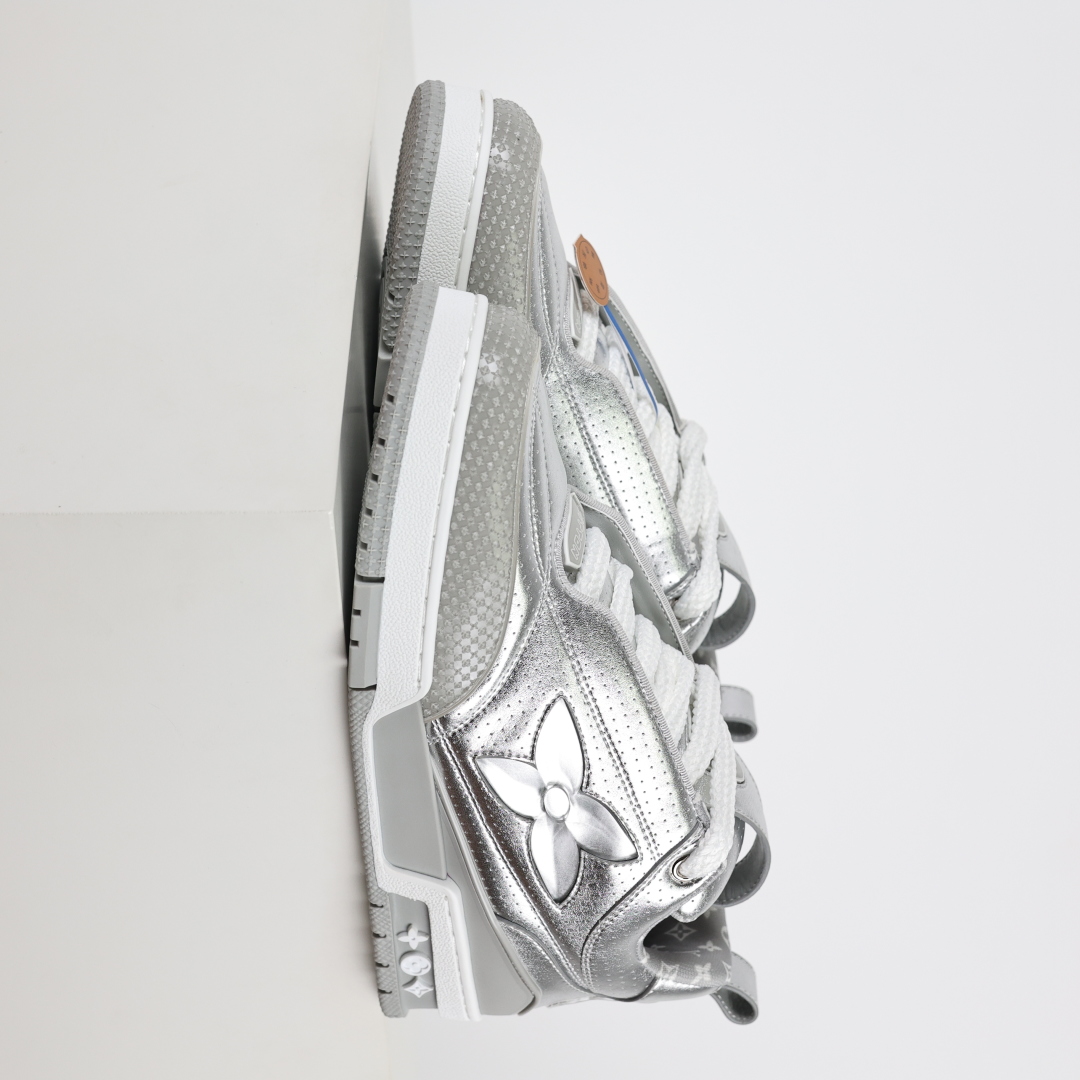 LV路易威登Louis VuittSkate 1854 Low Sneaker LV54系列低帮复古百搭休闲运动文化滑板板鞋“2.0天蓝白大花卉”1ACEAO