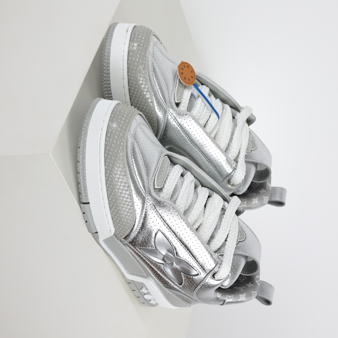 LV路易威登Louis VuittSkate 1854 Low Sneaker LV54系列低帮复古百搭休闲运动文化滑板板鞋“2.0天蓝白大花卉”1ACEAO