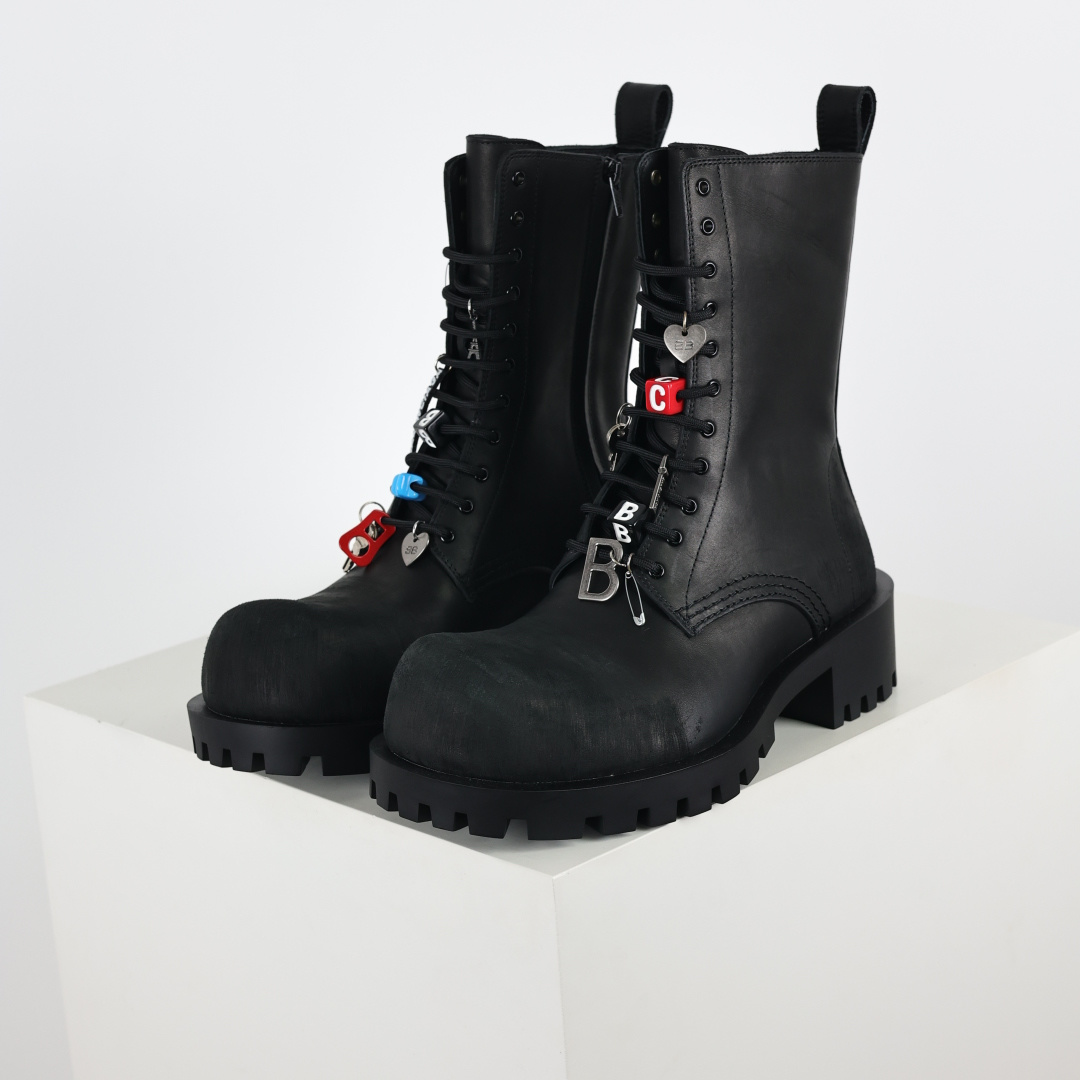 620 巴黎世家BALENCIAGA Men's Leather boots 大头米奇风真皮德比休闲厚底皮鞋