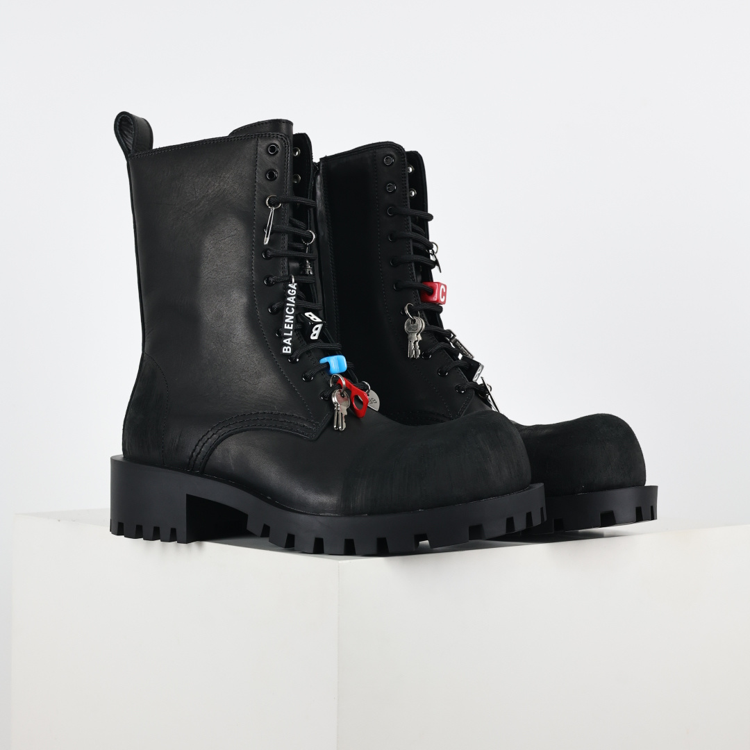 620 巴黎世家BALENCIAGA Men's Leather boots 大头米奇风真皮德比休闲厚底皮鞋
