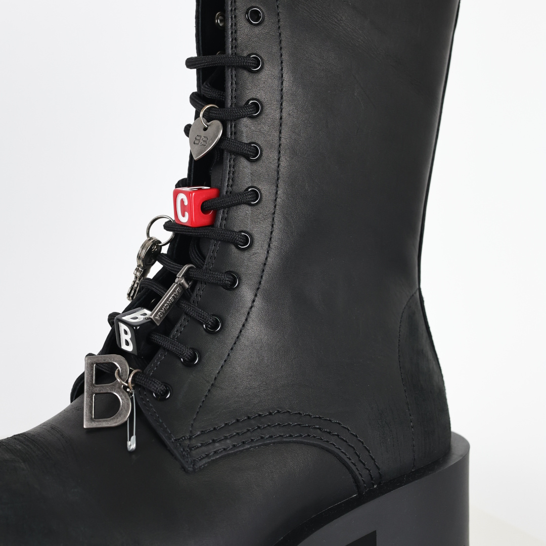 620 巴黎世家BALENCIAGA Men's Leather boots 大头米奇风真皮德比休闲厚底皮鞋