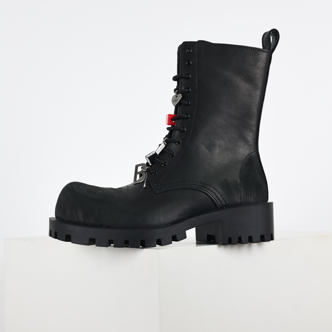 620 巴黎世家BALENCIAGA Men's Leather boots 大头米奇风真皮德比休闲厚底皮鞋