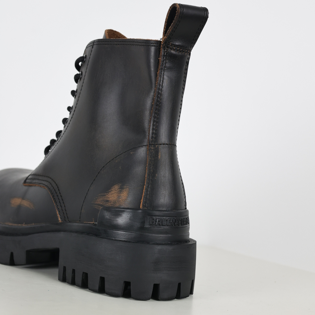 540 巴黎世家BALENCIAGA Men's Leather boots 大头米奇风真皮德比休闲厚底皮鞋