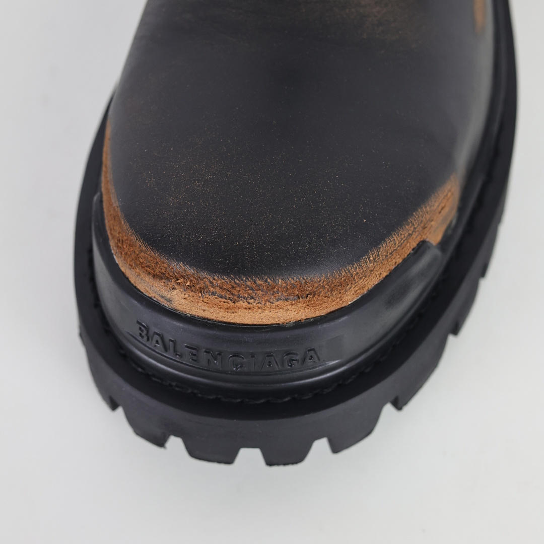 540 巴黎世家BALENCIAGA Men's Leather boots 大头米奇风真皮德比休闲厚底皮鞋