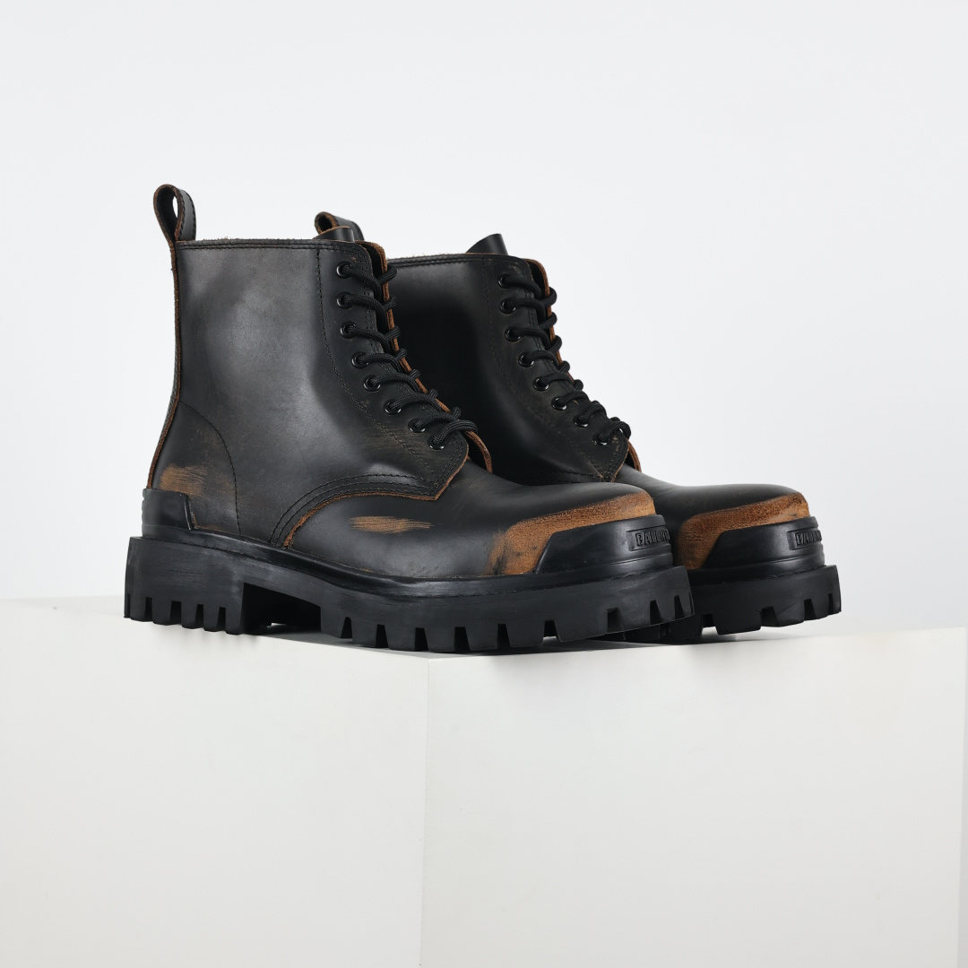 540 巴黎世家BALENCIAGA Men's Leather boots 大头米奇风真皮德比休闲厚底皮鞋