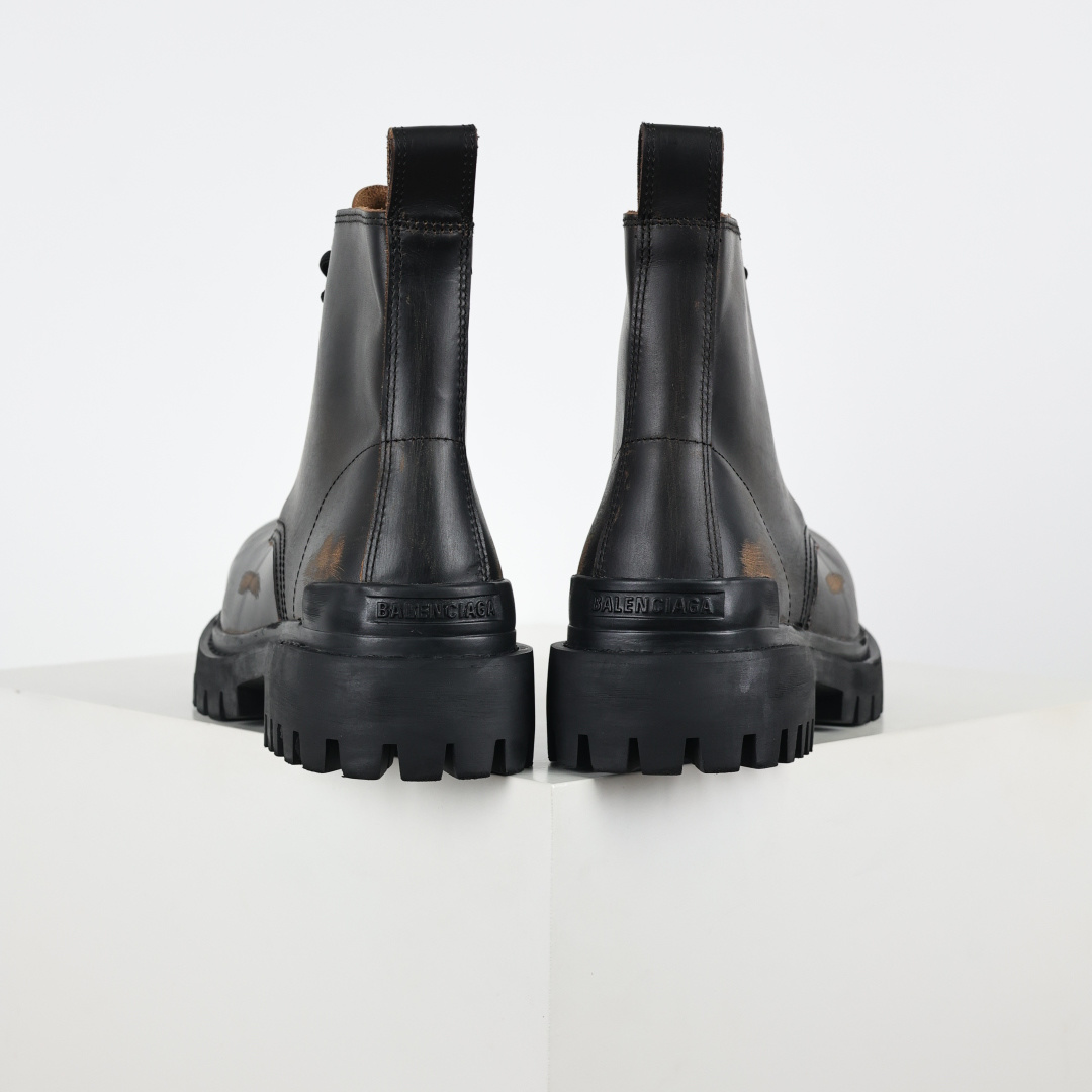 540 巴黎世家BALENCIAGA Men's Leather boots 大头米奇风真皮德比休闲厚底皮鞋