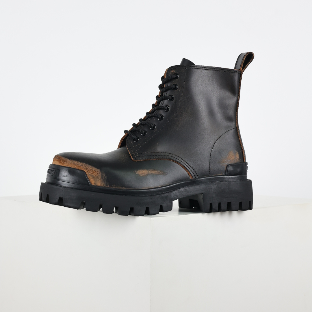 540 巴黎世家BALENCIAGA Men's Leather boots 大头米奇风真皮德比休闲厚底皮鞋