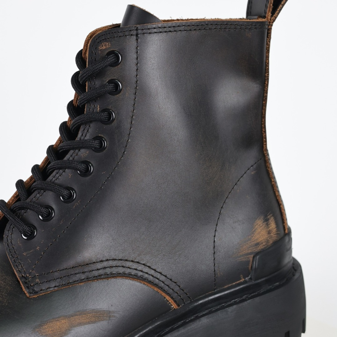 540 巴黎世家BALENCIAGA Men's Leather boots 大头米奇风真皮德比休闲厚底皮鞋