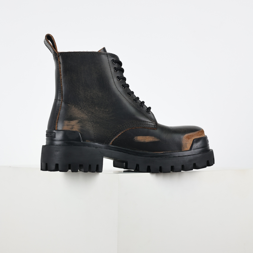 540 巴黎世家BALENCIAGA Men's Leather boots 大头米奇风真皮德比休闲厚底皮鞋