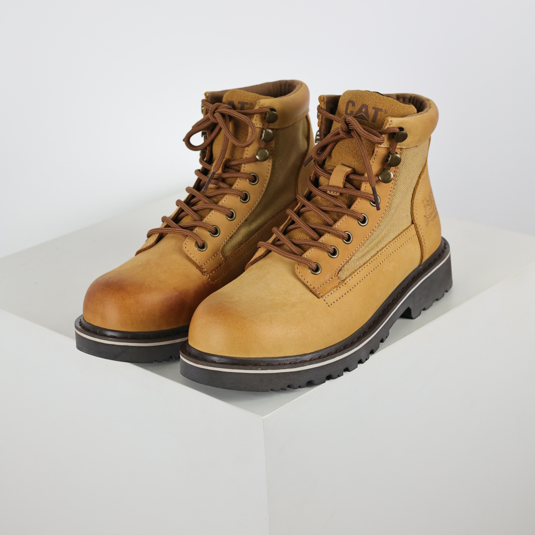 290 CAT WP系列 休闲城市机能耐磨高帮户外靴 男款棕黄色
