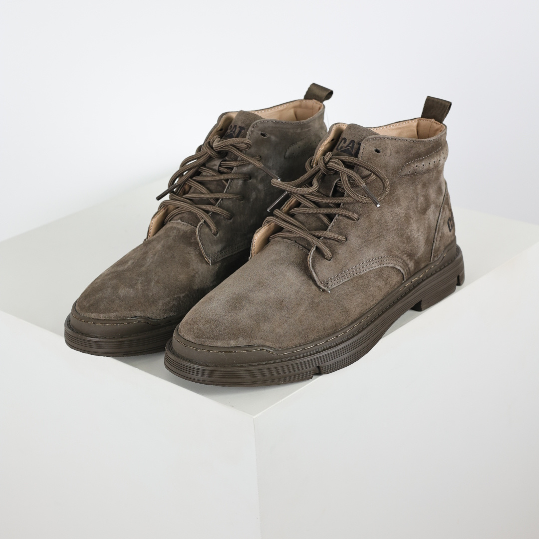 270 CAT FW秋冬全粒面工装皮革舒适休闲防滑耐磨中帮 中筒 户外靴 男款