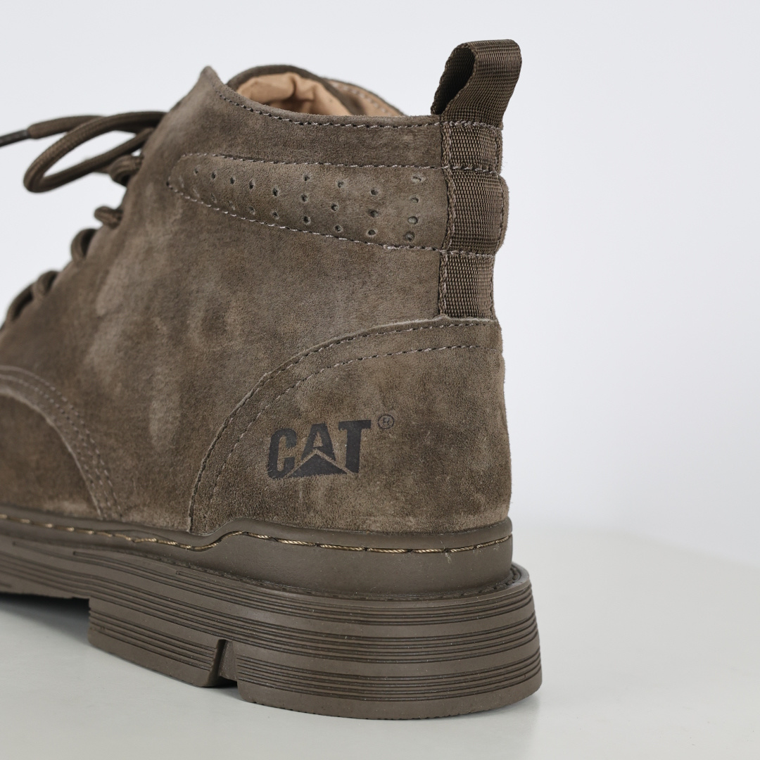 270 CAT FW秋冬全粒面工装皮革舒适休闲防滑耐磨中帮 中筒 户外靴 男款