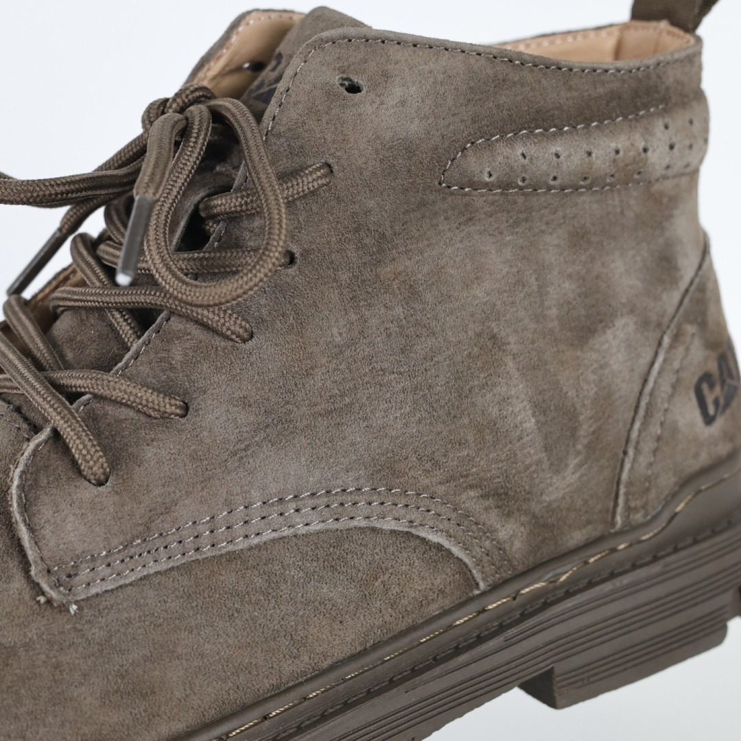 270 CAT FW秋冬全粒面工装皮革舒适休闲防滑耐磨中帮 中筒 户外靴 男款