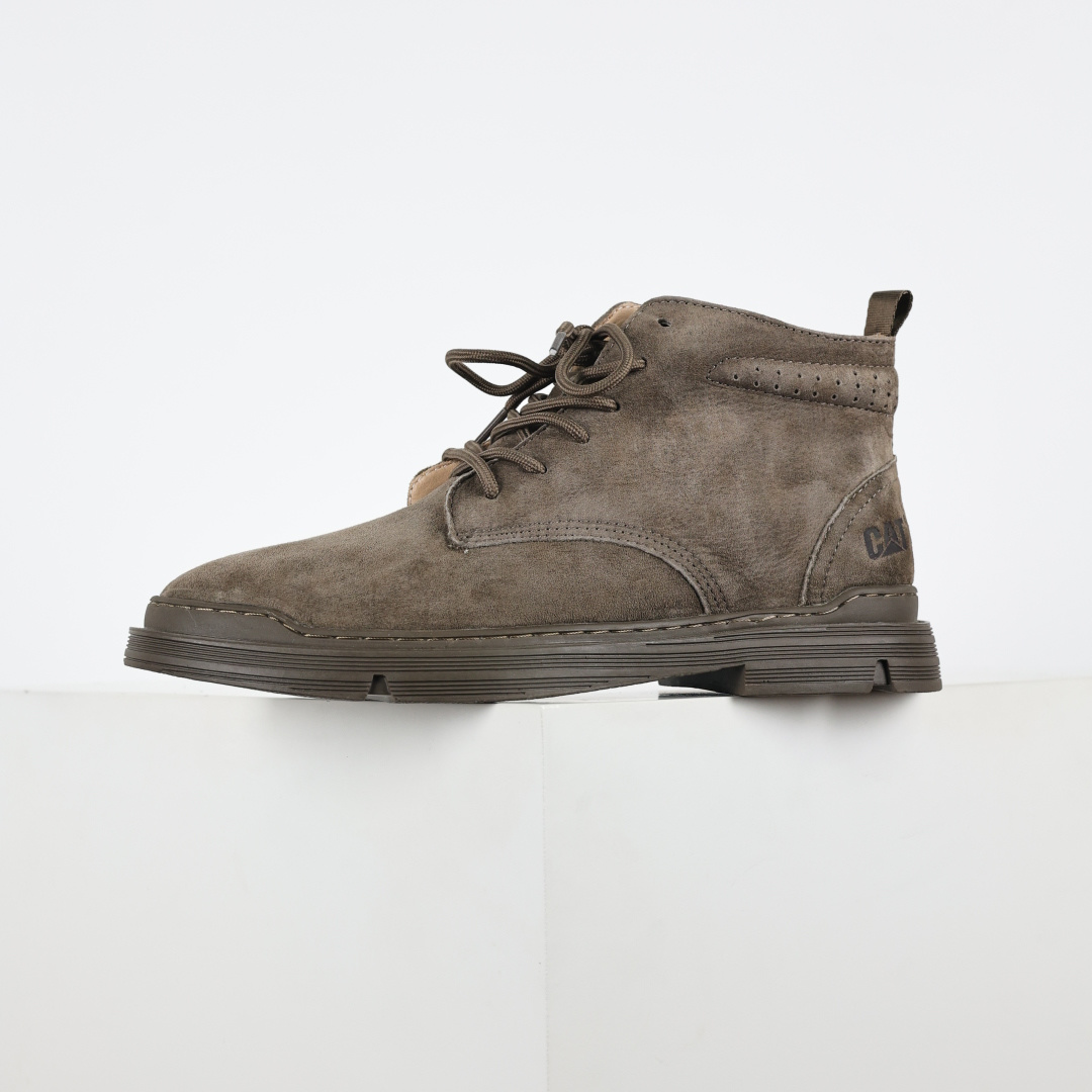 270 CAT FW秋冬全粒面工装皮革舒适休闲防滑耐磨中帮 中筒 户外靴 男款