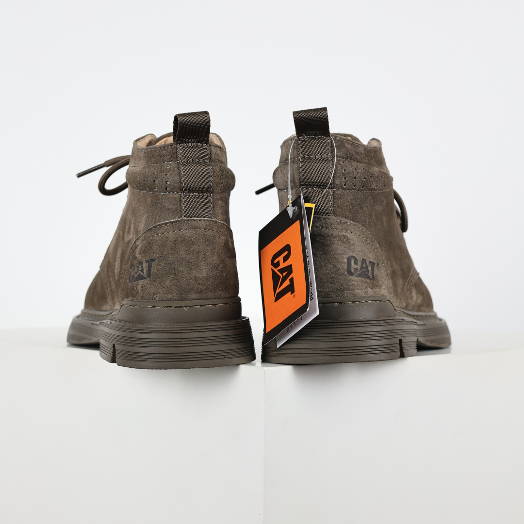 270 CAT FW秋冬全粒面工装皮革舒适休闲防滑耐磨中帮 中筒 户外靴 男款