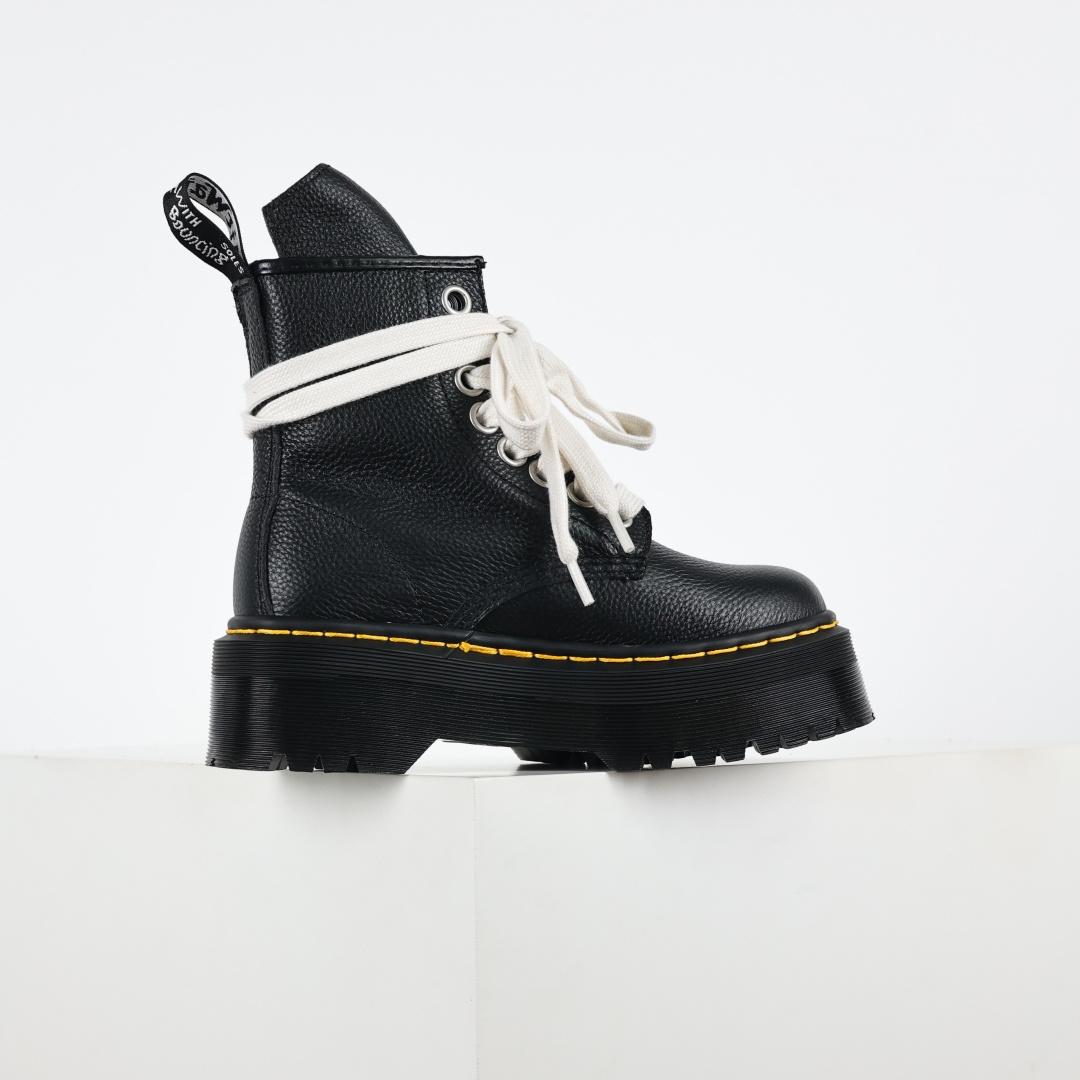 240 Rick Owens x Dr. Martens 1460 Bex Hiking Boots 松高厚底高帮英伦骑士朋克复古机车风粗跟马丁靴