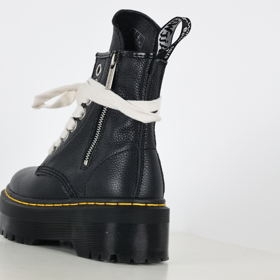 240 Rick Owens x Dr. Martens 1460 Bex Hiking Boots 松高厚底高帮英伦骑士朋克复古机车风粗跟马丁靴
