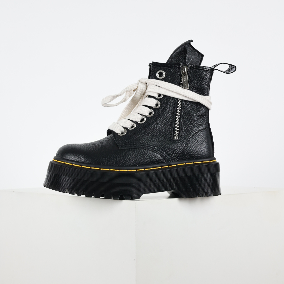 240 Rick Owens x Dr. Martens 1460 Bex Hiking Boots 松高厚底高帮英伦骑士朋克复古机车风粗跟马丁靴