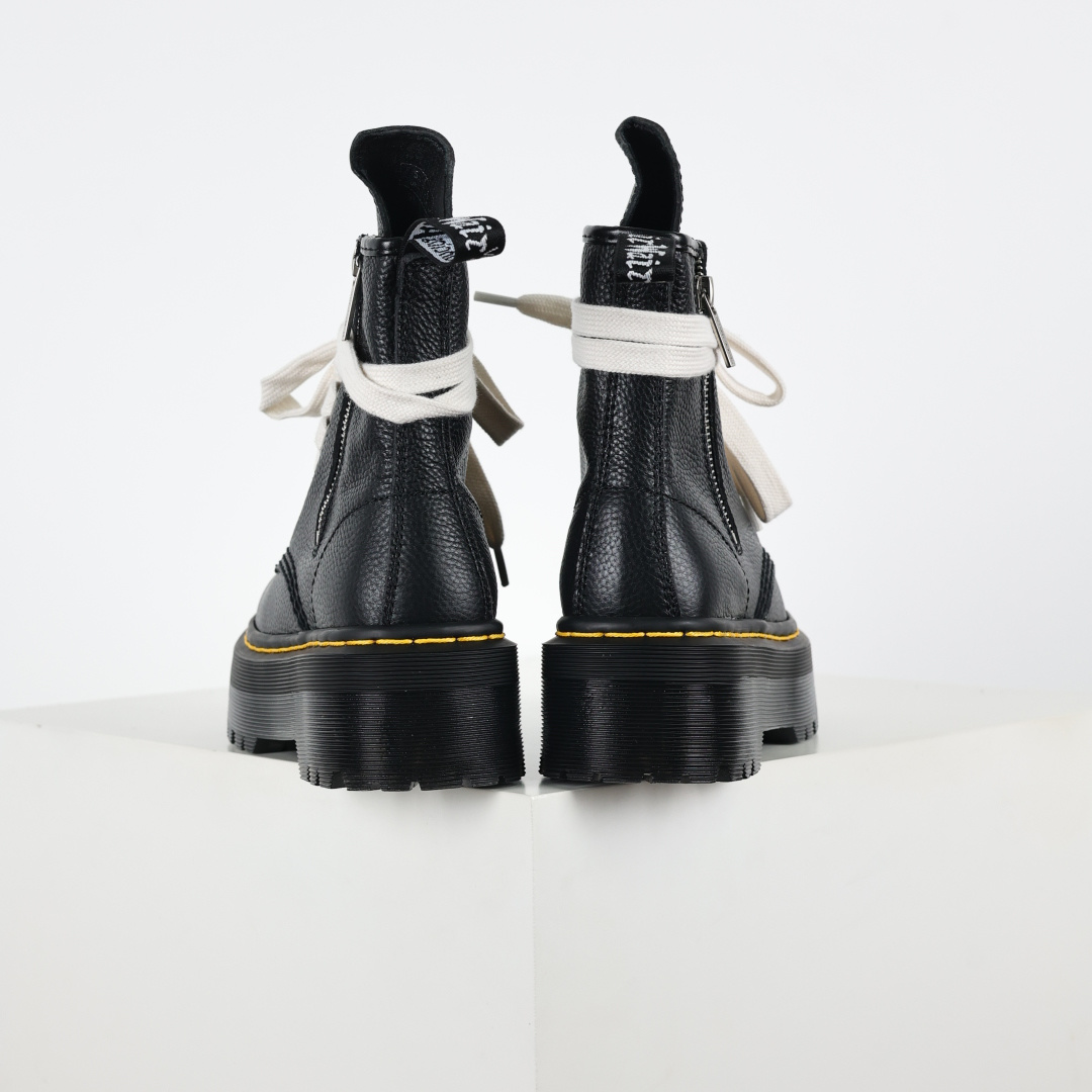 240 Rick Owens x Dr. Martens 1460 Bex Hiking Boots 松高厚底高帮英伦骑士朋克复古机车风粗跟马丁靴