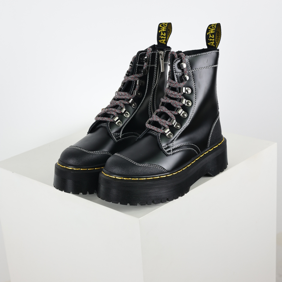 230 Dr martens杨幂同款秋冬拼接马丁靴新款厚底固特异增高短靴马汀博士男女鞋8孔以经典1460马丁靴