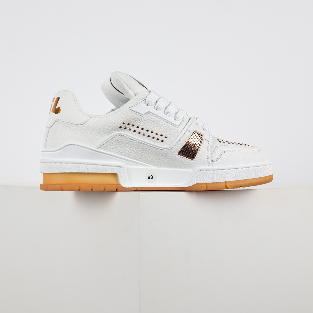 480 X1 东莞 210个配色 市售顶级版本 驴家LV Trainer 原版完美楦型 东莞大厂出产 品控胜过市面百分之95 白橙铆钉配色