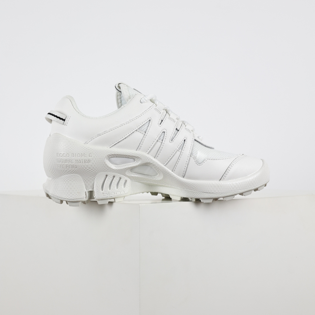 270 Ecco爱步健步系列牛皮透气低帮休闲运动鞋 踪迹白色