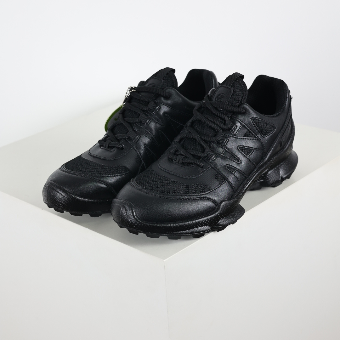 270 Ecco爱步健步系列牛皮透气低帮休闲运动鞋 踪迹黑色