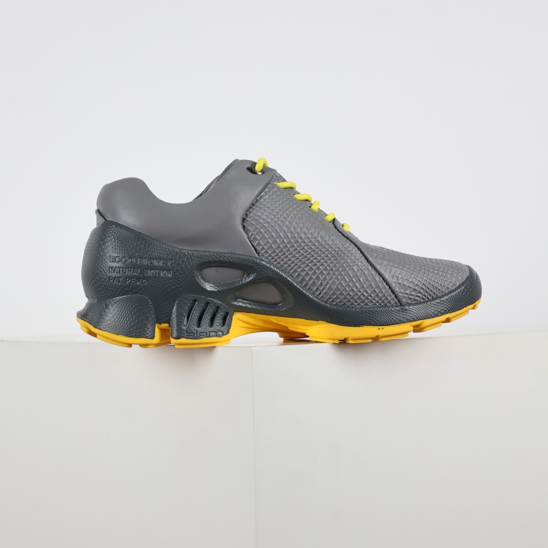 300 Ecco爱步健步系列牛皮透气低帮休闲运动鞋 15周年灰黄