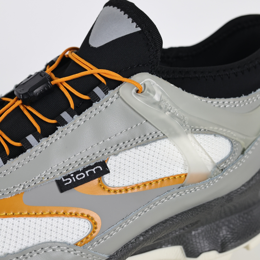 270 Ecco爱步健步系列牛皮透气低帮休闲运动鞋 踪迹白灰